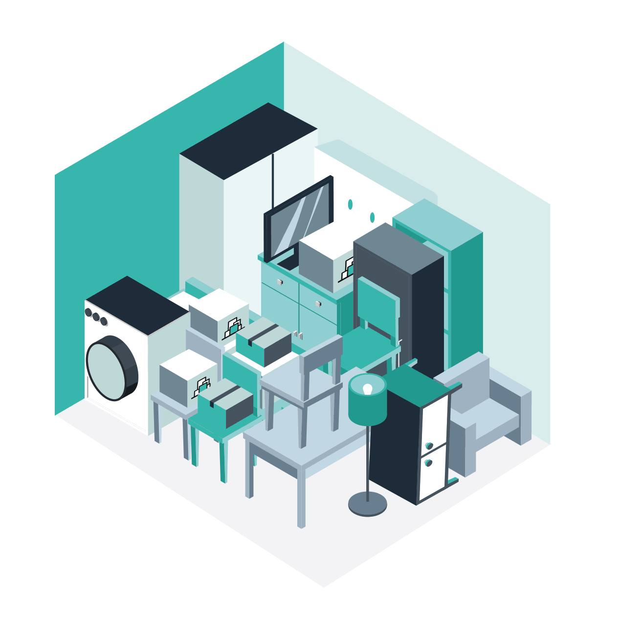 Simulation de remplissage d'un box de 7m2 dans un centre de stockage Nordbox