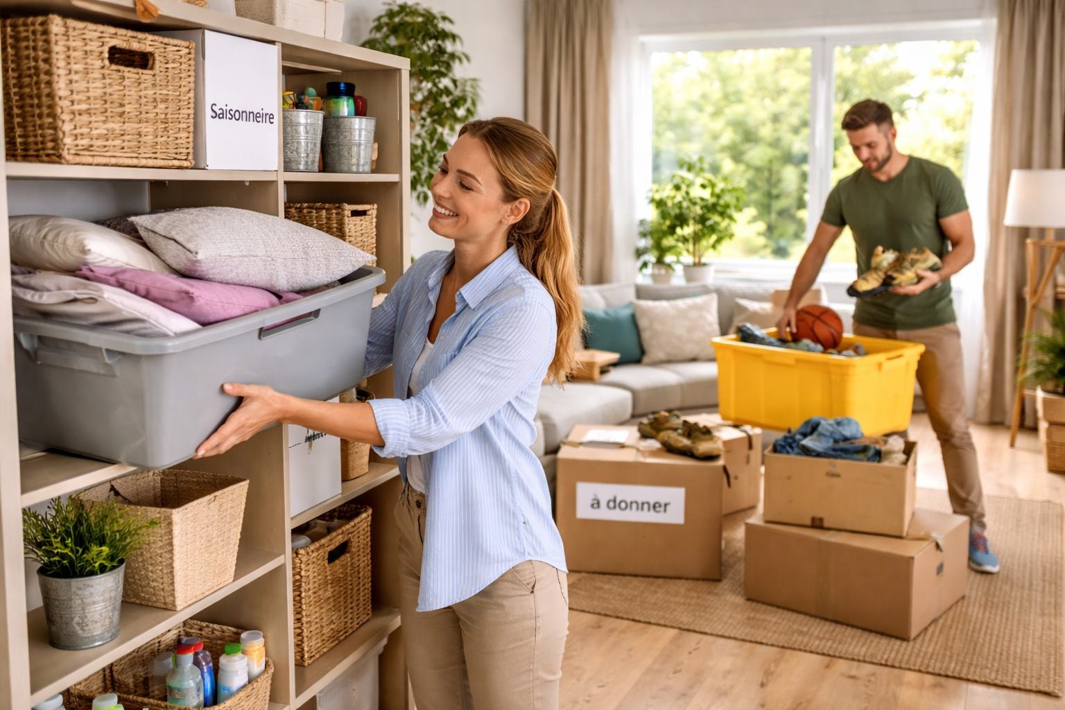 Rangement de la maison avant un week-end prolongé